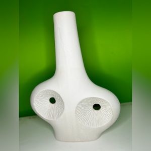 White unique stylish vase